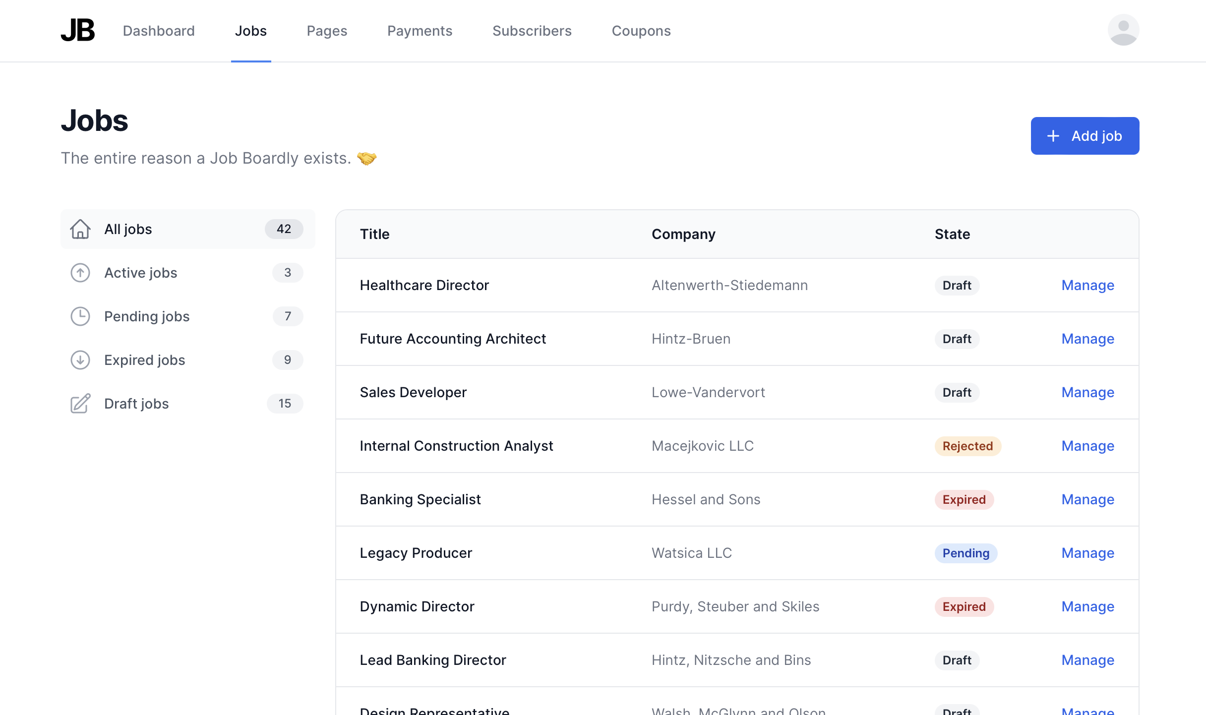 screenshot of Job Boardly